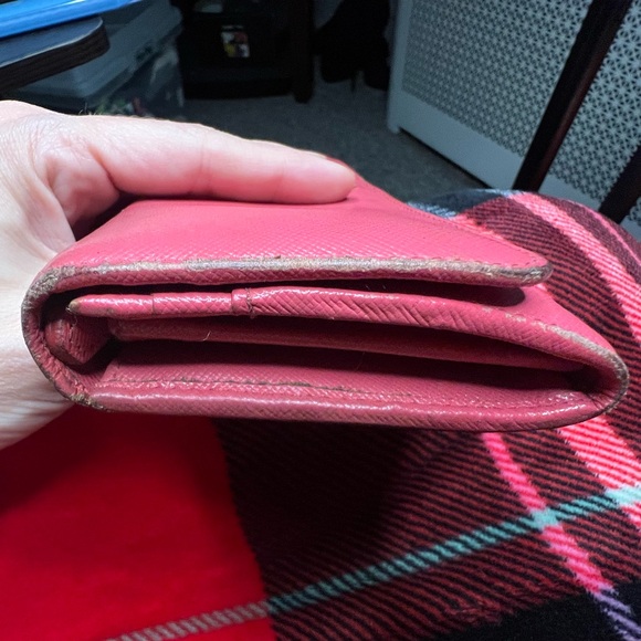 Pre-owned Prada Pink Saffiano Leather Continental Flap Wallet - Picture 11 of 14